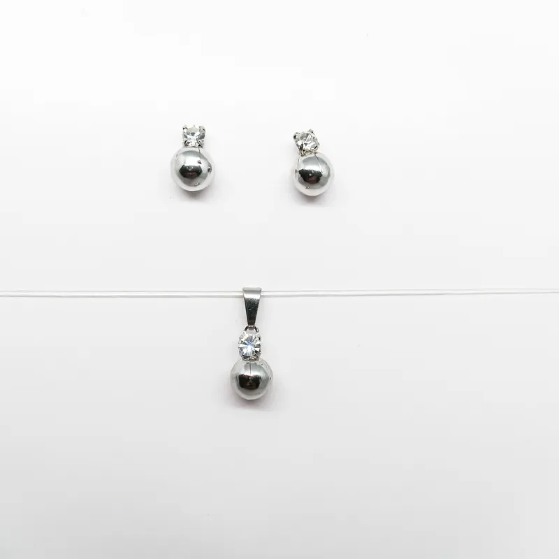 CONJ INOX STRASS 14,5MM CESFERA 7MM