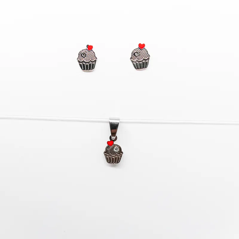 CONJ INOX CUPCAKE 8MM CSTRASS