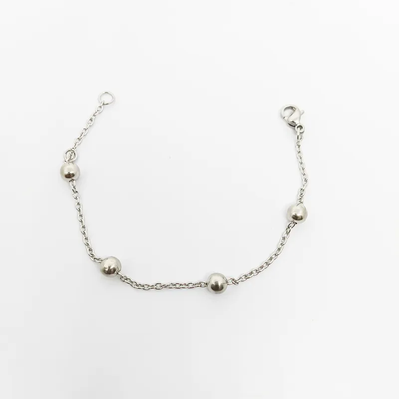 PULSEIRA INOX INFANTIL C 4BOLA 5MM 15 CM