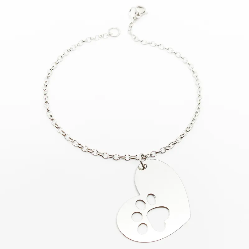 PULSEIRA INOX CORRENTE FINAC CORACAO GRANDE C PATINHAVAZADA NO CENTRO 20CM