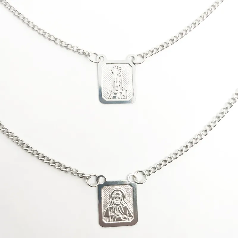Escapulário Nossa Senhora de Fátima em Aço Inox