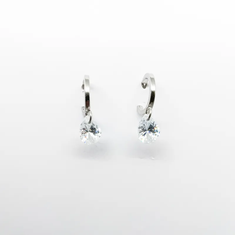 ARG INOX FIO QUADRADO 1,5MM/0,8CM C ZIRCONIA GOTA 6X8