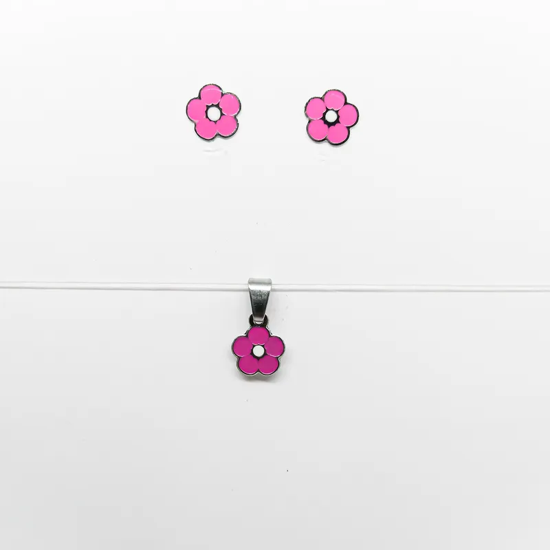 CONJ INOX FLORZINHA ROSARESINADO