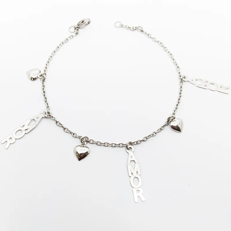 PULSEIRA INOX AMOR CCORACAO MINI DE DOBRA 20CM