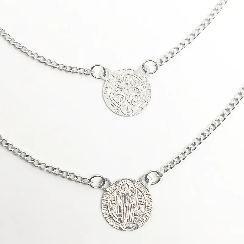 Escapulário São Bento em Aço Inox