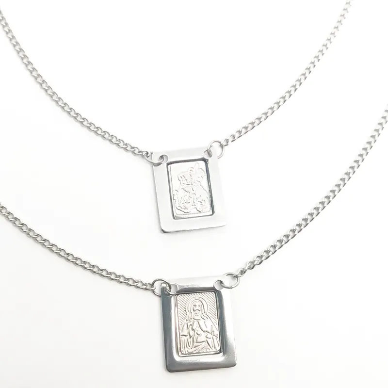 Escapulário São Jorge em Aço Inox