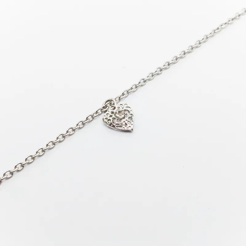 TORNOZELEIRA INOX E CORACAOC STRASS 2,5MM 25CM