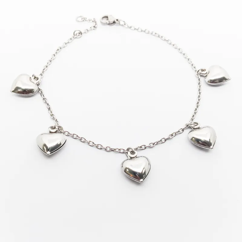 PULSEIRA INOX C 5 CORAÇÕESDUPLOS 10MM 20CM