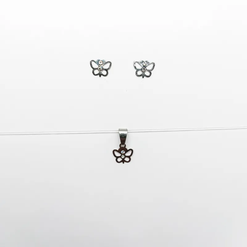 CONJ INOX BORBOLETA 7MM CSTRASS