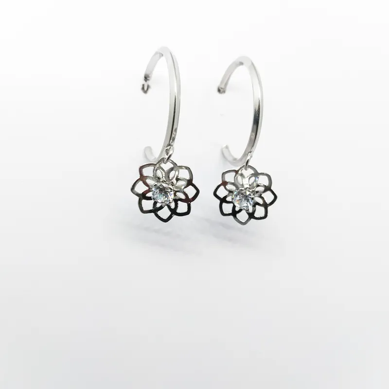 ARG INOX FIO LOSANGO1,5MM/1,9CM C FLOR E ZIRCONIA4MM