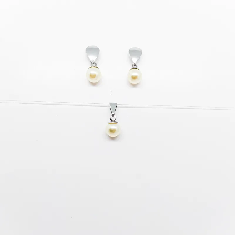 CONJ INOX BASE GOTA C PEROLA6MM