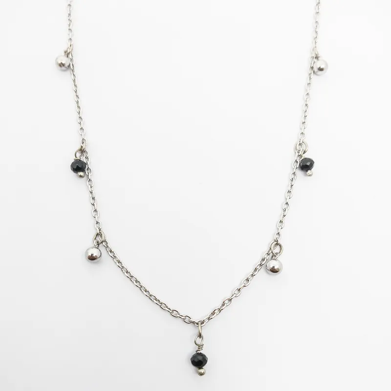 GARG INOX CONTA FACETADAPRETA C ESFERAS 4MM 45CM